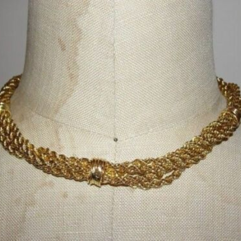 18 Kt Gold Vermeil Hattie Carnegie Rope Torsade Ne 297$